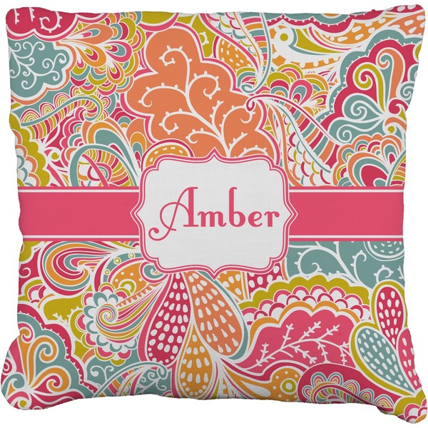 Custom Abstract Foliage Faux-Linen Throw Pillow 26" (Personalized)