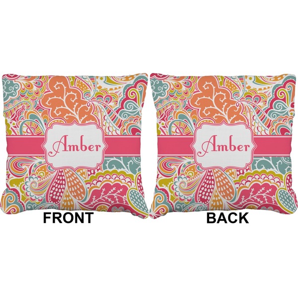 Abstract Foliage Burlap Pillow Approval