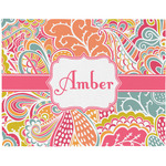 Abstract Foliage Woven Fabric Placemat - Twill w/ Name or Text