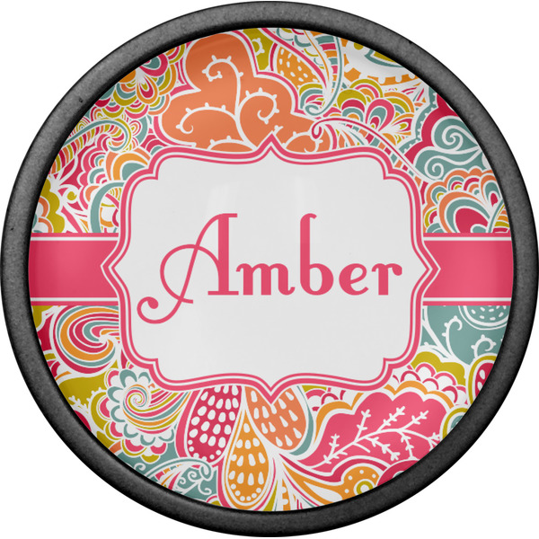 Abstract Foliage Cabinet Knob - Black - Front