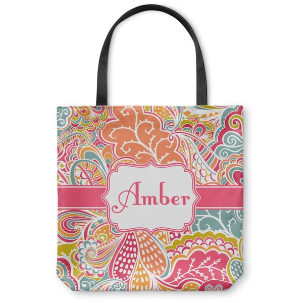 Custom Abstract Foliage Canvas Tote Bag - Large - 18"x18" (Personalized)