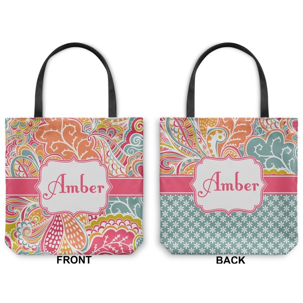 Abstract Foliage Canvas Tote - Front and Back