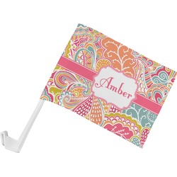 Abstract Foliage Car Flag - Small w/ Name or Text