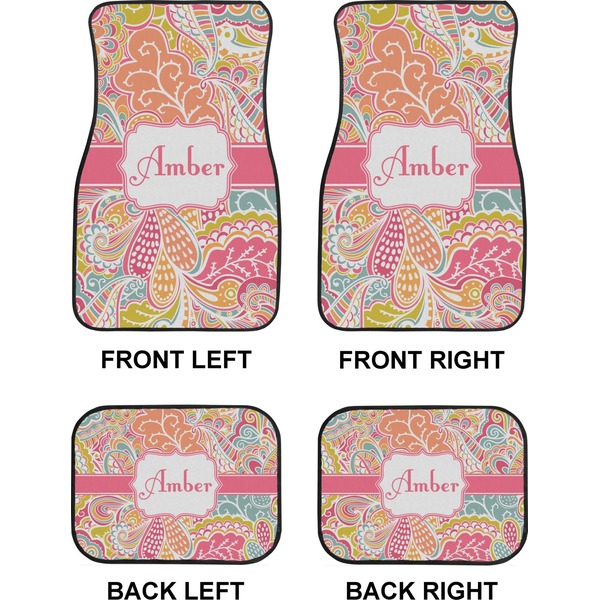 Abstract Foliage Car Floor Mats Set (2F + 2B)