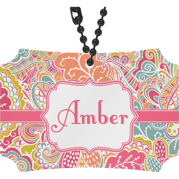 Custom Abstract Foliage Rear View Mirror Ornament (Personalized)