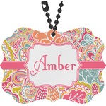 Abstract Foliage Rear View Mirror Charm (Personalized)