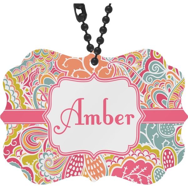 Custom Abstract Foliage Rear View Mirror Charm (Personalized)