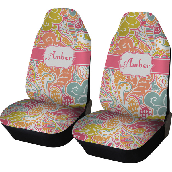 Custom Abstract Foliage Car Seat Covers (Set of Two) (Personalized)