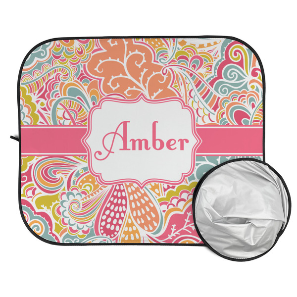 Abstract Foliage Car Sun Shades - FOLDED & UNFOLDED