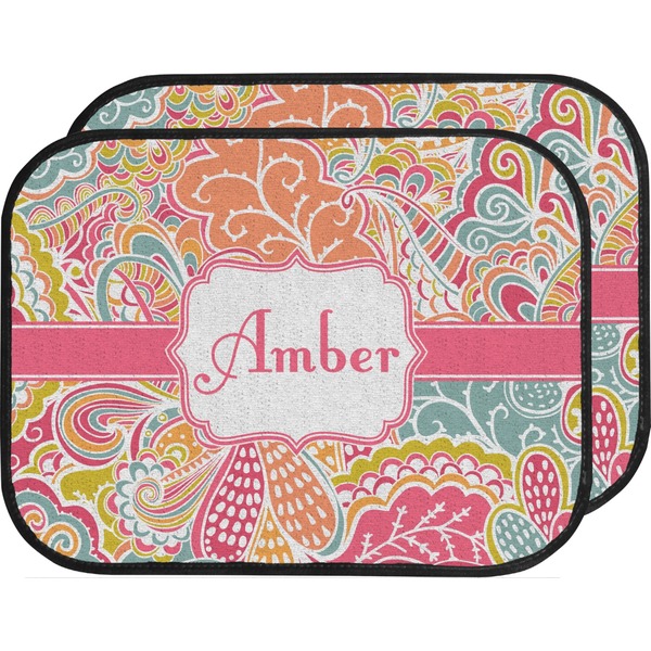 Custom Abstract Foliage Car Floor Mats (Back Seat) (Personalized)