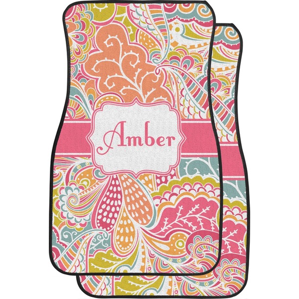 Abstract Foliage Custom Car Floor Mats Set (2Front & 2Back)