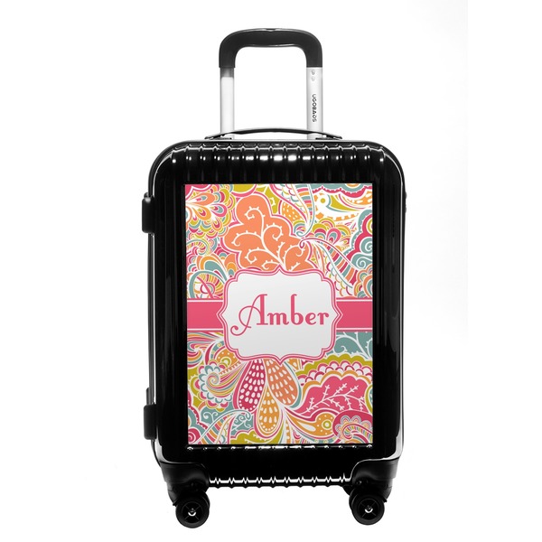 Custom Abstract Foliage Carry On Hard Shell Suitcase (Personalized)