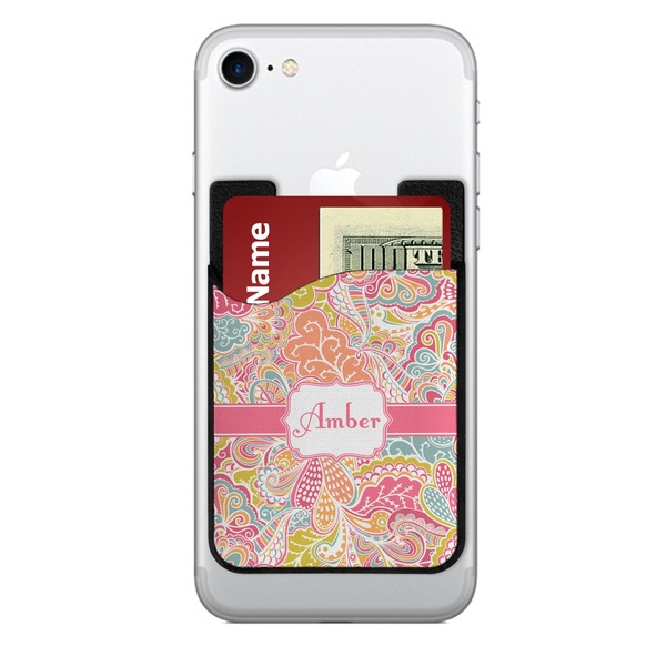 Custom Abstract Foliage 2-in-1 Cell Phone Credit Card Holder & Screen Cleaner (Personalized)