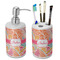 Abstract Foliage Ceramic Bathroom Accessories Set (Personalized)