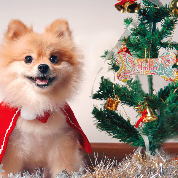 Abstract Foliage Ceramic Flat Ornament - Bone (LIFESTYLE)