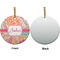 Abstract Foliage Ceramic Flat Ornament - Circle Front & Back (APPROVAL)