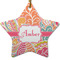 Abstract Foliage Ceramic Flat Ornament - Star (Front)