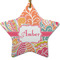 Abstract Foliage Star Ceramic Ornament w/ Name or Text