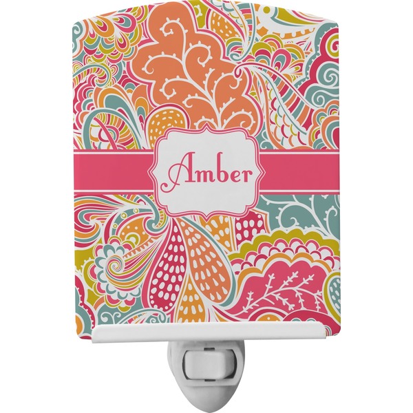 Custom Abstract Foliage Ceramic Night Light (Personalized)