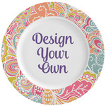 Abstract Foliage Ceramic Dinner Plates (Set of 4) (Personalized)