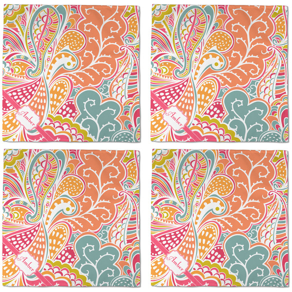 Abstract Foliage Cloth Napkins - Personalized Dinner (APPROVAL) Set of 4