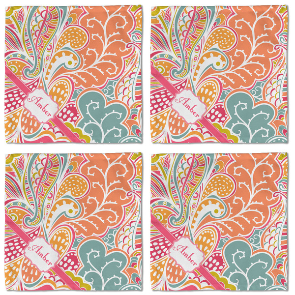 Abstract Foliage Cloth Napkins - Personalized Lunch (APPROVAL) Set of 4