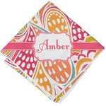 Abstract Foliage Cloth Napkin w/ Name or Text