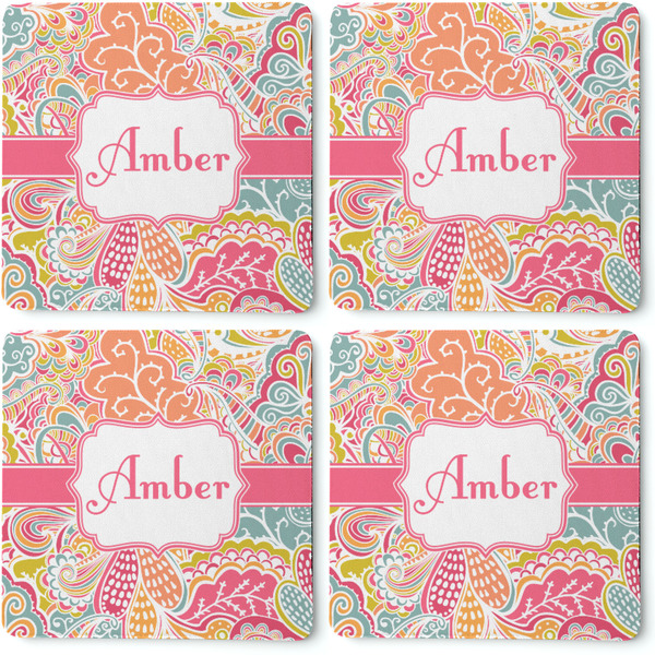 Abstract Foliage Coaster Rubber Back - Apvl