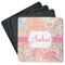 Abstract Foliage Square Rubber Backed Coasters - Set of 4 (Personalized)