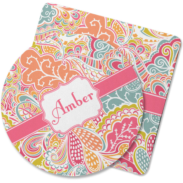 Custom Abstract Foliage Rubber Backed Coaster (Personalized)