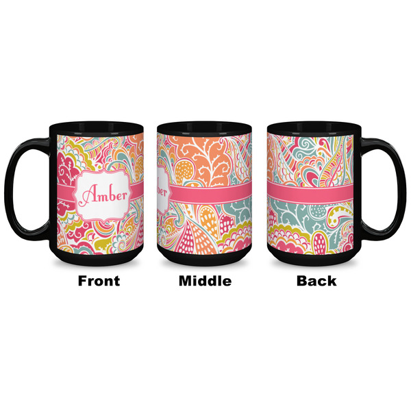 Abstract Foliage Coffee Mug - 15 oz - Black APPROVAL