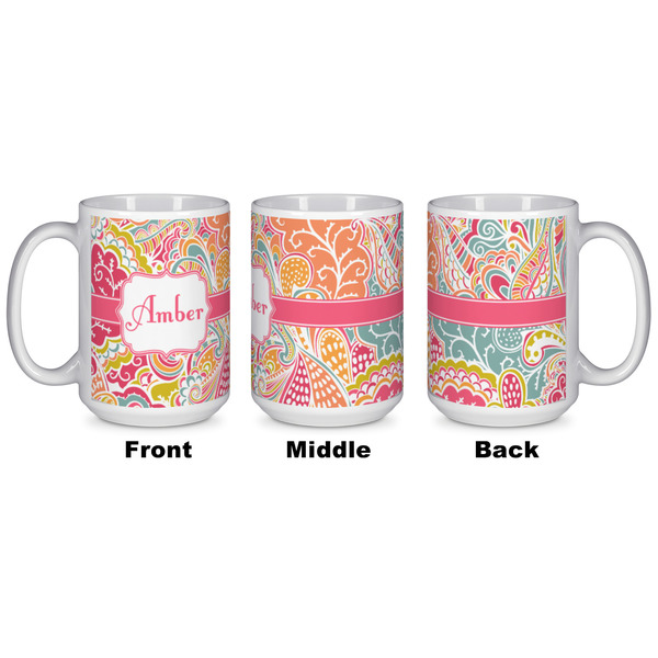 Abstract Foliage Coffee Mug - 15 oz - White APPROVAL