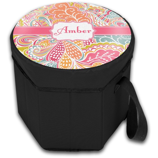 Abstract Foliage Collapsible Personalized Cooler & Seat (Closed)