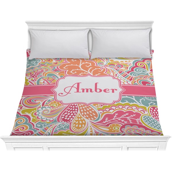Custom Abstract Foliage Comforter - King (Personalized)