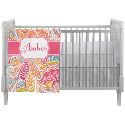 Abstract Foliage Crib Comforter / Quilt (Personalized)