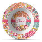 Abstract Foliage Plastic Bowl - Microwave Safe - Composite Polymer (Personalized)