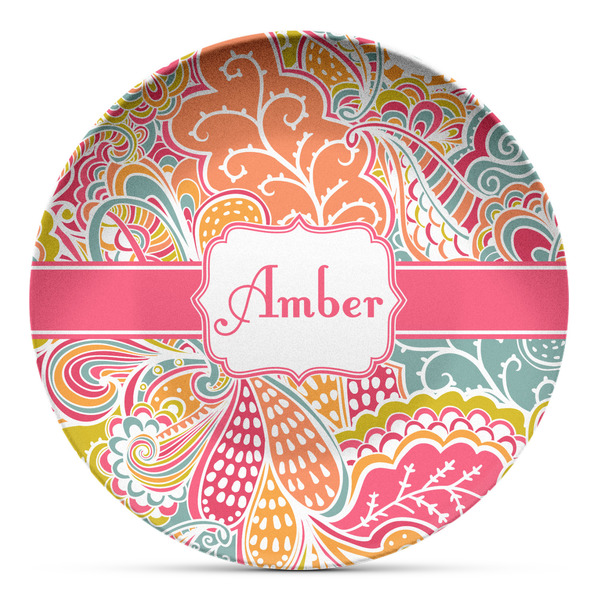Custom Abstract Foliage Microwave Safe Plastic Plate - Composite Polymer (Personalized)