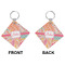 Abstract Foliage Diamond Keychain (Front + Back)