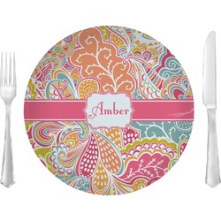 Abstract Foliage 10" Glass Lunch / Dinner Plates - Single or Set (Personalized)