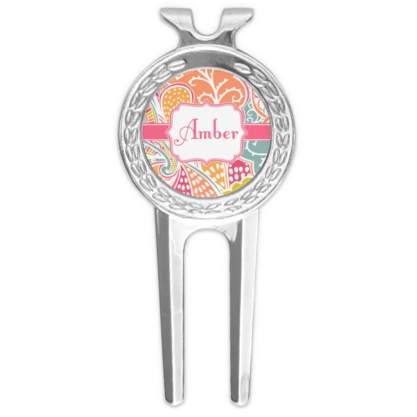 Custom Abstract Foliage Golf Divot Tool & Ball Marker (Personalized)