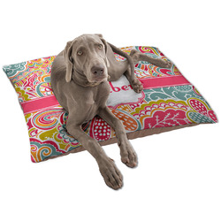 Abstract Foliage Dog Bed - Large w/ Name or Text