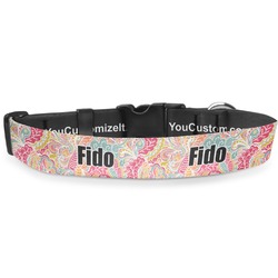 Abstract Foliage Deluxe Dog Collar - Small (8.5" to 12.5") (Personalized)