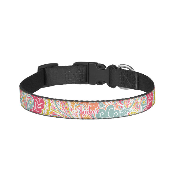 Custom Abstract Foliage Dog Collar - Small (Personalized)