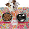 Abstract Foliage Dog Food Mat - Medium LIFESTYLE