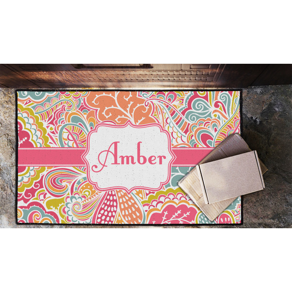 Abstract Foliage Door Mat - LIFESTYLE (Lrg)