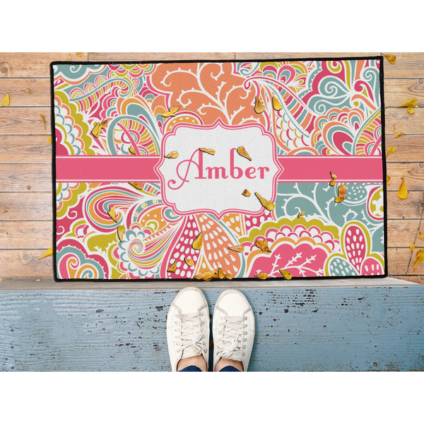 Abstract Foliage Door Mat - LIFESTYLE (Med)