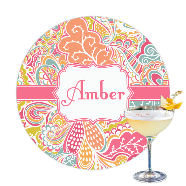 Custom Abstract Foliage Printed Drink Topper (Personalized)