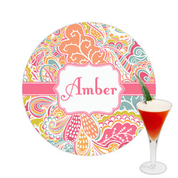 Abstract Foliage Printed Drink Topper -  2.5" (Personalized)
