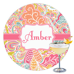 Abstract Foliage Printed Drink Topper - 3.5" (Personalized)