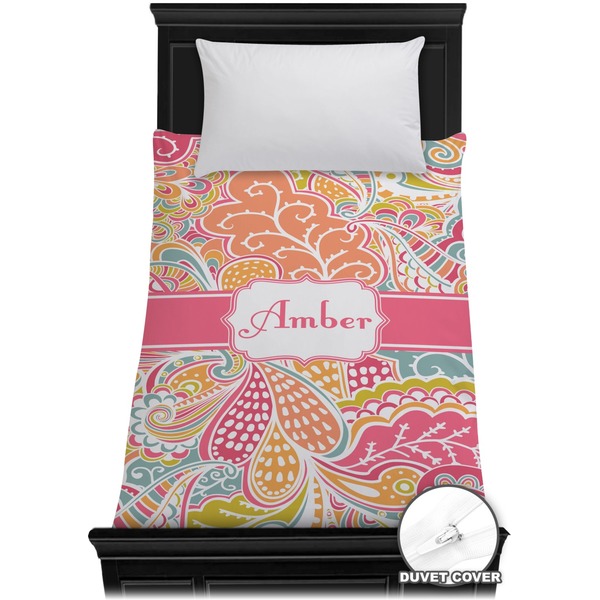 Custom Abstract Foliage Duvet Cover - Twin (Personalized)